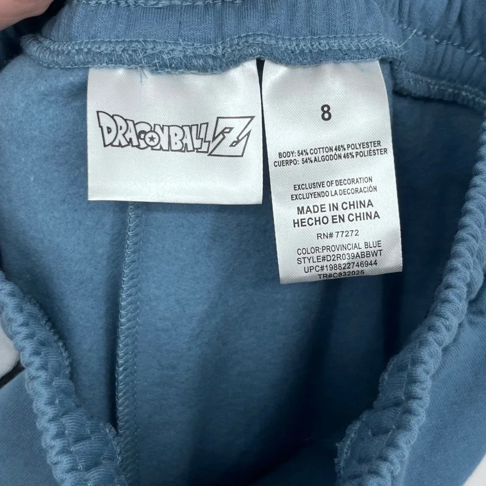 Dragon Ball Z Crew Set Boys Size 8 Blue Goku Graphic Sweatshirt Joggers 2pc NEW